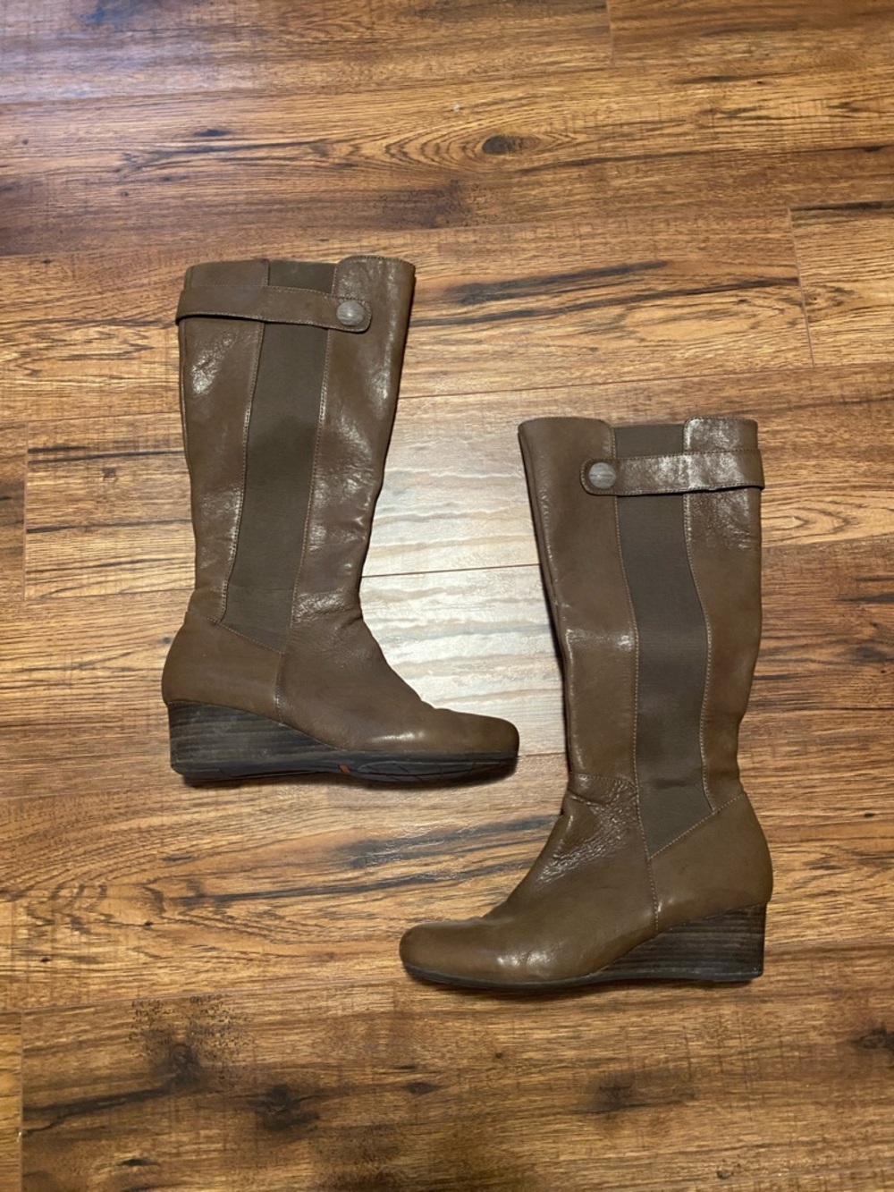 Rockport Tall Wedge Knee Boots in Brown